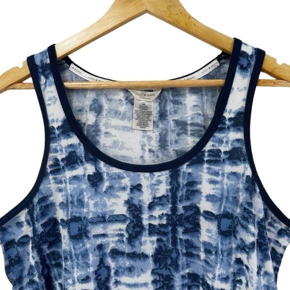 Lucky Brand Blue White Tie Dye Tank Summer Top, Medium - Picture 3 of 4